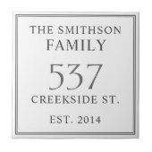 Witte & Grijze Datum Vastgestelde Adres Huis Plaqu Tegeltje (Voorkant)