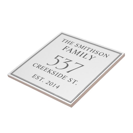 Witte & Grijze Datum Vastgestelde Adres Huis Plaqu Tegeltje (Zijkant)