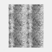 Witte & Grijze Disco Glitter Sparkles Fleece Deken (Voorkant)