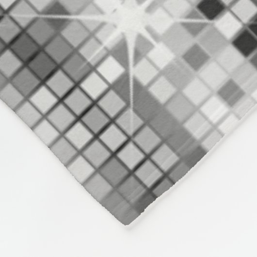 Witte & Grijze Disco Glitter Sparkles Fleece Deken (Hoek)