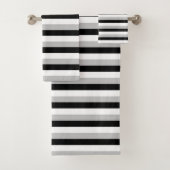 Witte, grijze en zwarte strepen bad handdoek (Insitu)