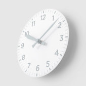 Witte grijze glanzend minimalistische wandklok (Hoek)