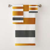 Witte grijze gouden streep bad handdoek (Insitu)