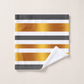 Witte grijze gouden streep bad handdoek (Wasdoekje)