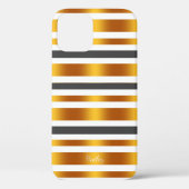 Witte grijze gouden streep Case-Mate iPhone case (Achterkant)
