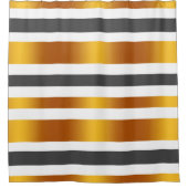 Witte grijze gouden streep douchegordijn (Voorkant)