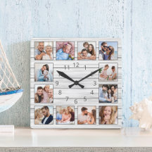 Witte Grijze Houten Custom Fotocollage Elegant
