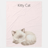 Witte Grijze Kitten Kat Fleece Deken (Voorkant)