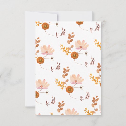 Witte grijze kopperflens botanisch huwelijk RSVP kaartje (Achterkant)