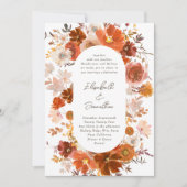 Witte grijze koppervlakte botanische bruiloft kaart (Voorkant)