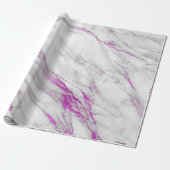 Witte grijze marmer met dunne roze penselen cadeaupapier (Uitgerold)