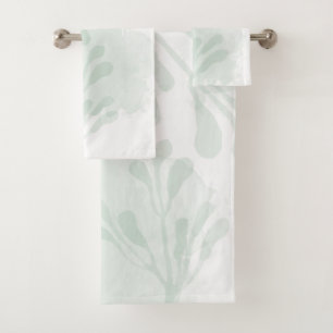 Witte Grijze Mint Biologische Vormen Waterverf Bad Handdoek