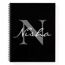 Witte grijze monogramnaam