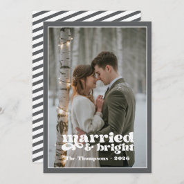 Witte & Grijze Passen getrouwd Kerst Feestdagenkaart