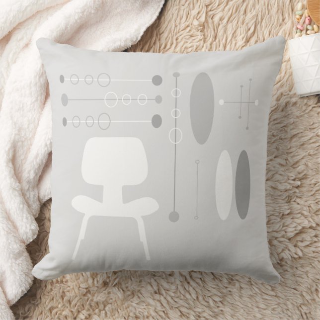 Witte grijze patroonstoel uit de middeleeuwen Silh Kussen (Deken)