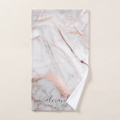 Witte grijze roze roze roodbruine marmer bad handdoek (Handdoek)
