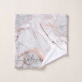 Witte grijze roze roze roodbruine marmer bad handdoek (Wasdoekje)