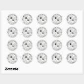 Witte Grijze Rustieke Houtstructuur Textuur Winter Ronde Sticker (Vel)