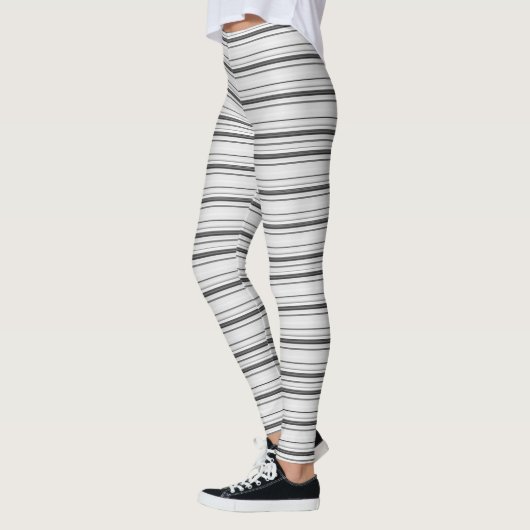 Witte grijze strepen leggings (Links)