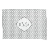 Witte & Grijze Strepen & Quatrefoil Geometrisch Kussensloop (Voorkant)