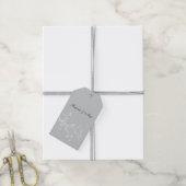 Witte Grijze Vogel Takken Bruiloft Cadeaulabel (Met Touw)