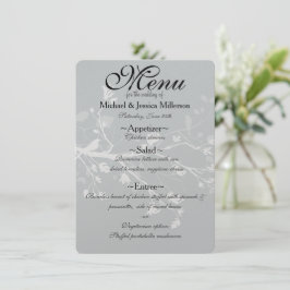 Witte Grijze Vogel takken Bruiloft Menu