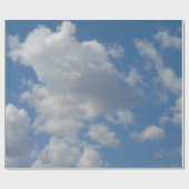 Witte/grijze wolken en blauw-hemelpapier cadeaupapier (Vlak)