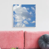 Witte/grijze wolken en blauwe hemel canvas afdruk (Insitu (Woonkamer))