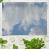 Witte/Grijze wolken en Blue Sky Kitchen Towel Theedoek (Gevouwen)