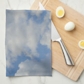 Witte/Grijze wolken en Blue Sky Kitchen Towel Theedoek (Quarter Fold)