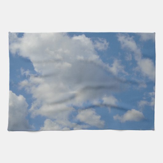 Witte/Grijze wolken en Blue Sky Kitchen Towel Theedoek (Horizontaal)