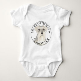 Witte grijze zilveren Schnauzer hond Romper