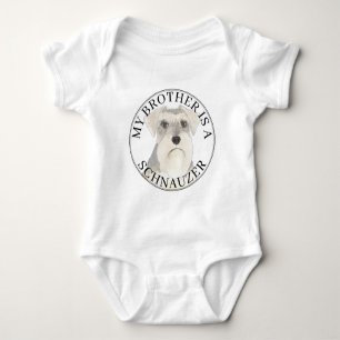 Witte grijze zilveren Schnauzer hond Romper