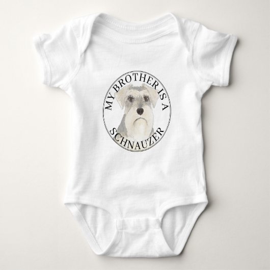 Witte grijze zilveren Schnauzer hond Romper (Voorkant)