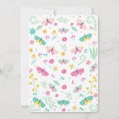 Witte grillige tuin vlinder meisjes verjaardag kaart (Achterkant)