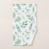 Witte groen Waterverf botanische bladeren Bad Handdoek (Handdoek)