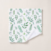 Witte groen Waterverf botanische bladeren Bad Handdoek (Wasdoekje)