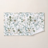 Witte Groene Bloemen Eucalyptus Groene Waterverf Bad Handdoek (Handdoek)