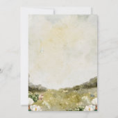 Witte groene bloemen huwelijksfeest uitnodiging (Achterkant)