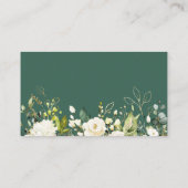 Witte Groene Bloemige Bruidsdouche Recept Verzoek Informatiekaartje (Achterkant)