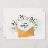 Witte groene bloemige Moederdag wenskaart Feestdagenkaart (Voorkant)