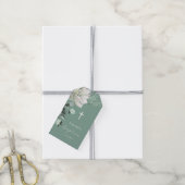 witte groene boeket Doop Cadeaulabel (Met Touw)