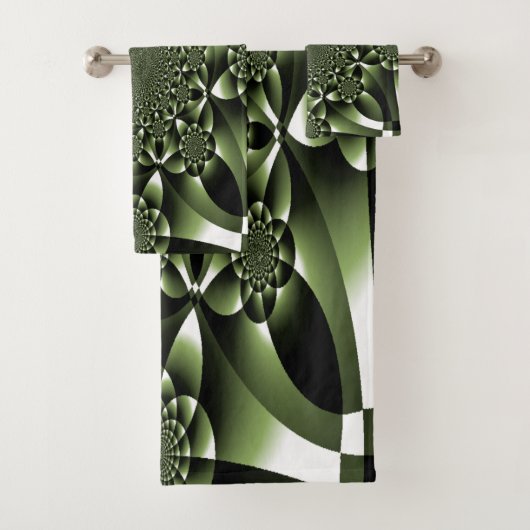 Witte Groene Bos Bloemblaadjes Bad Handdoek (Insitu)