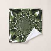 Witte Groene Bos Bloemblaadjes Bad Handdoek (Wasdoekje)