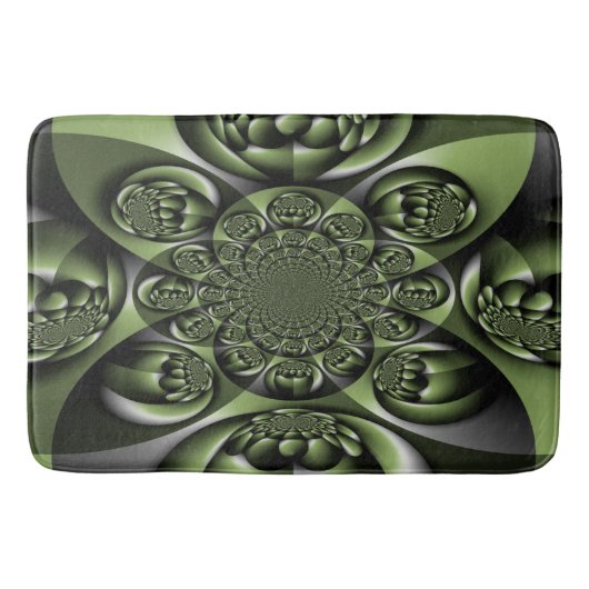 Witte Groene Bos Mini Bollen Badmat (Voorkant)
