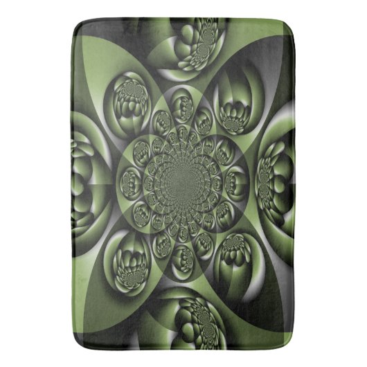 Witte Groene Bos Mini Bollen Badmat (Voorkant Verticaal)