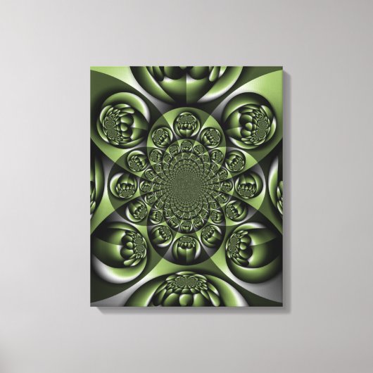 Witte Groene Bos Mini Bollen Canvas Afdruk (Voorkant)