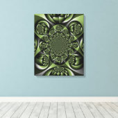 Witte Groene Bos Mini Bollen Canvas Afdruk (Insitu (Houten vloer))