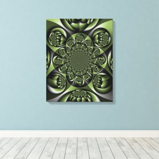 Witte Groene Bos Mini Bollen Canvas Afdruk (Insitu (Houten vloer))