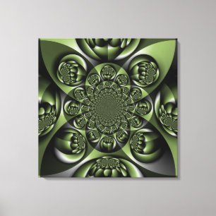 Witte Groene Bos Mini Bollen Canvas Afdruk